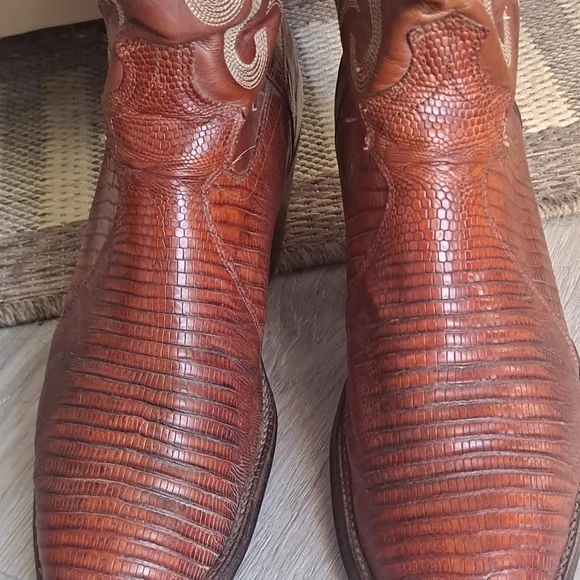 Justin Brown/Mohagony Vintage Lizard Western Cowboy Boots