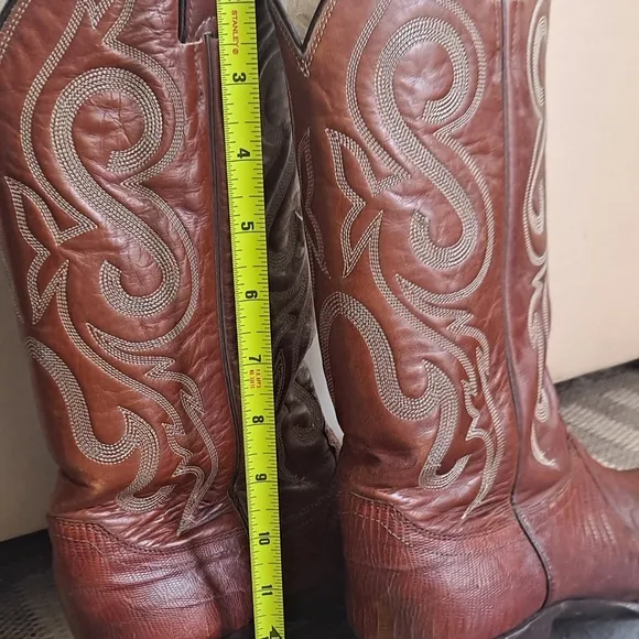 Justin Brown/Mohagony Vintage Lizard Western Cowboy Boots