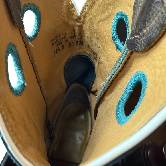 Justin DRENNAN 11&quot; WESTERN Boots 11.5D