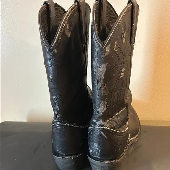 Justin Mens Black Leather Western Cowboy Boots