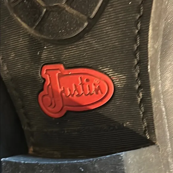 Justin Mens Black Leather Western Cowboy Boots