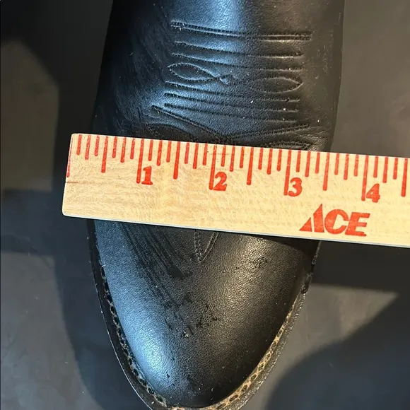 Justin Mens Black Leather Western Cowboy Boots