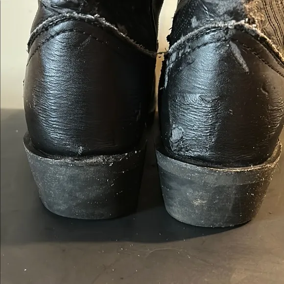 Justin Mens Black Leather Western Cowboy Boots