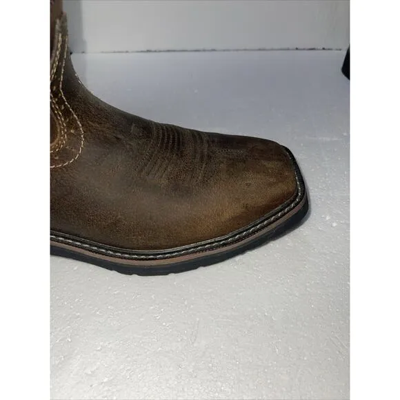 Justin Mens Tan Cowhide Leather Work Boots Stampede Waterproof