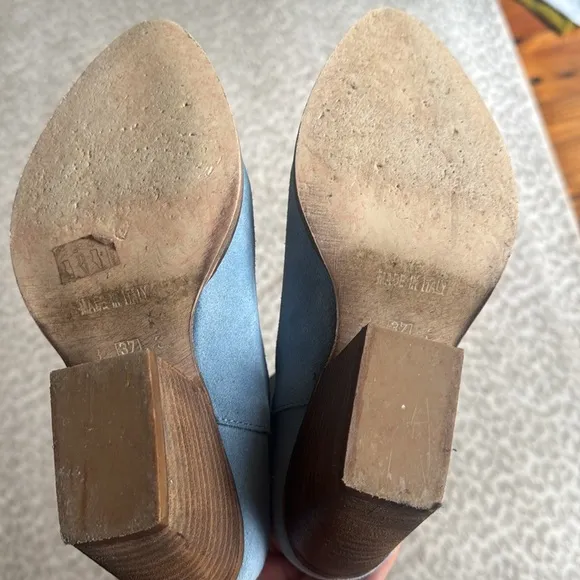 Kali Shoes Leila Sky Blue Texan Suede Ankle Western Boots, size EU 37