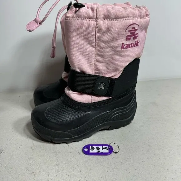 Kamik Rocket Light Pink Insultated Lined Winter Snow Rain Boots 10 Kids Youth