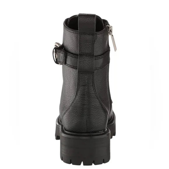 Karl Lagerfeld Maeva Leather Moto Ankle  Boots  Embellished Straps NEW 9.5