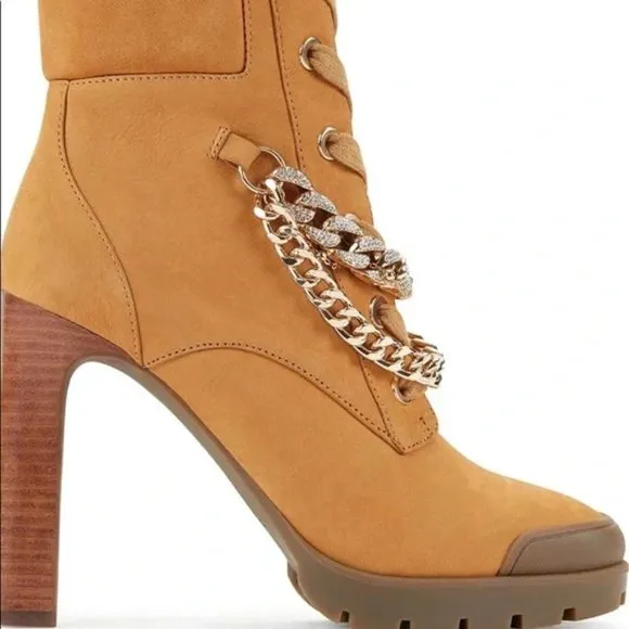 Karl Lagerfeld Paris Victoria Tan Nubuck Ankle Boots Bootie Shoes 6, 6.5, 10 NEW