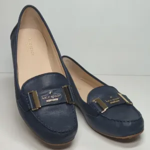 Kate Spade New York Collette Navy slip on loafers driving shoes women's size 8