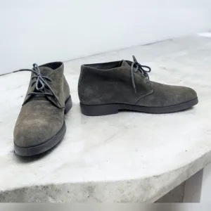 KD KD Men's Suede Lace-Up Beatle Boots Grey Italy
