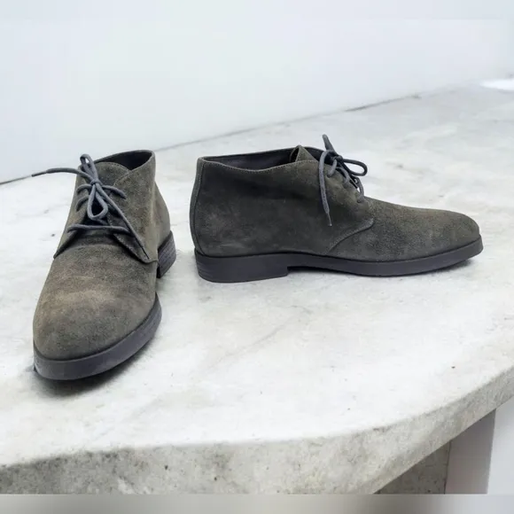 KD KD Men's Suede Lace-Up Beatle Boots Grey Italy