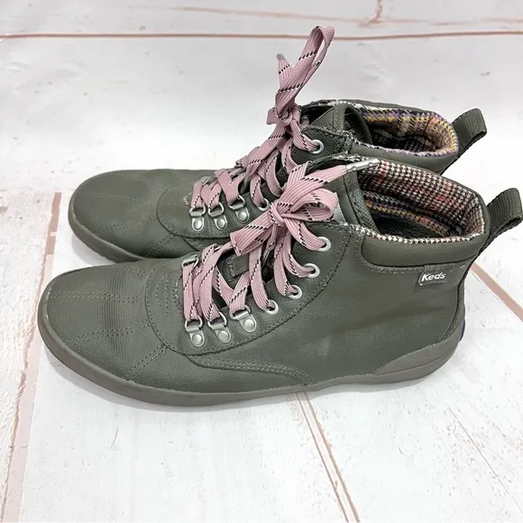 Keds Olive Green Water Stain Resistant Scout ll Splash Canvas Combat Rain Boots