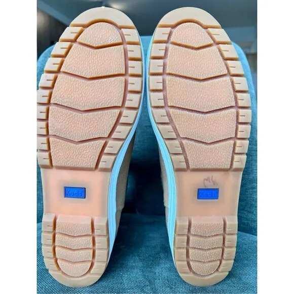Keds Womens Tan Suede Slip-On High-top The Platform Chelsea Lug Boots Size 10