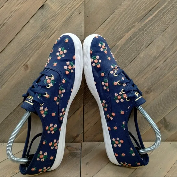 Keds x Rifle Paper Co Posy Embroidered Casual Sneakers Womens Size 9 Blue Pink