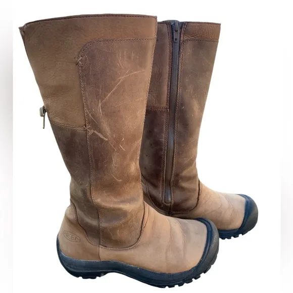 Keen Dry Tall Knee High Brown Leather Boots Women's Size 6 MODEL 53019-