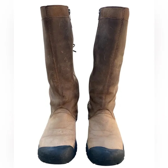 Keen Dry Tall Knee High Brown Leather Boots Women's Size 6 MODEL 53019-
