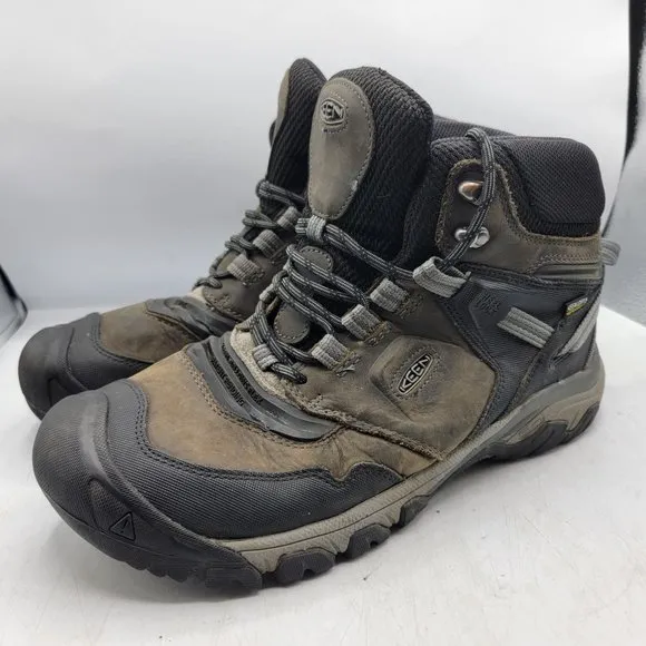 Keen Ridge Flex Mens Size 11 Brown Mid Height Waterproof Hiking Boots 1024911