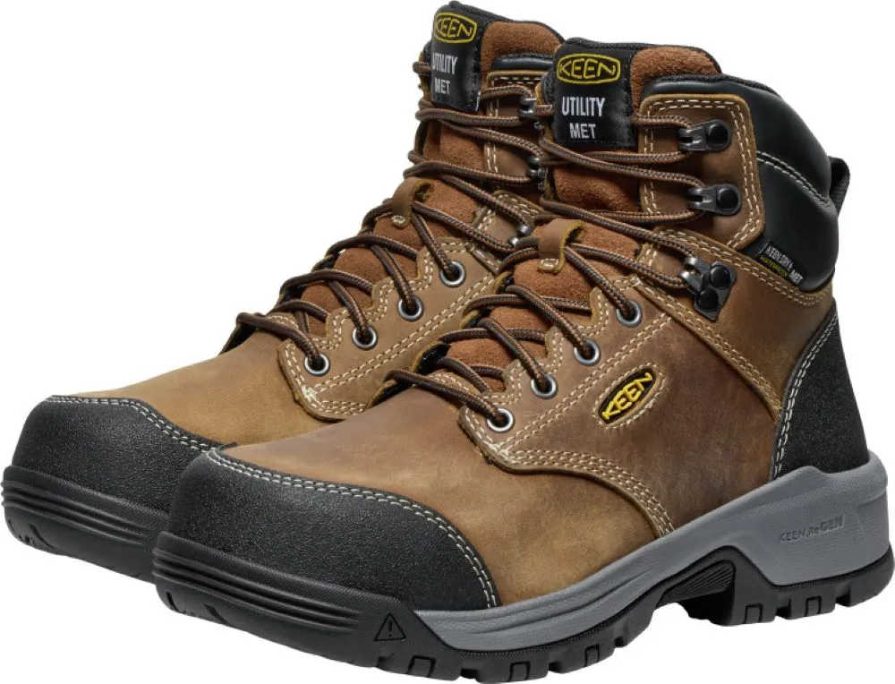 'Keen Utility' Men's 6" Evanston EH WP Metguard - Bison / Black