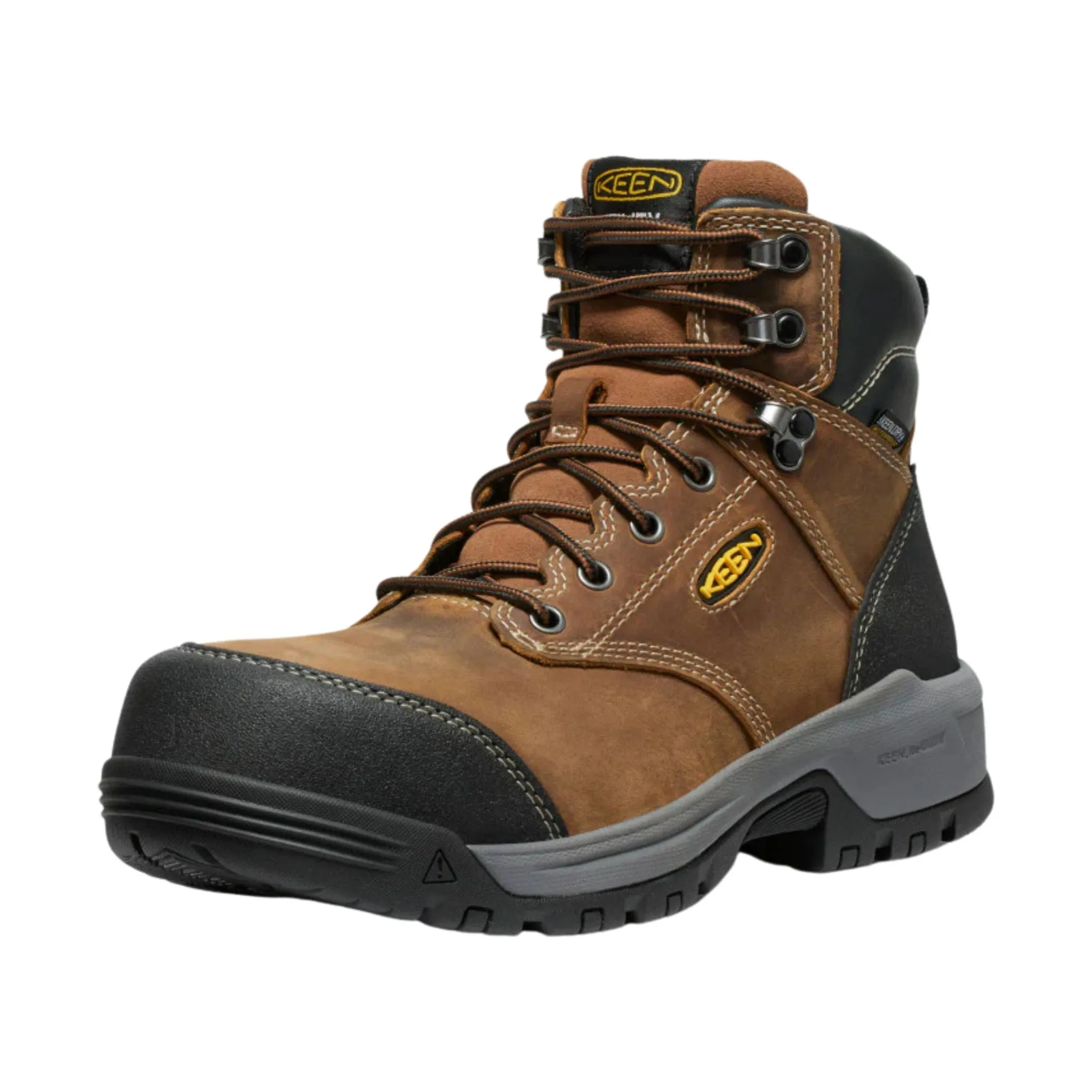 KEEN Utility Men's Evanston 6 Inch Waterproof Carbon Toe Work Boots - Bison/Black
