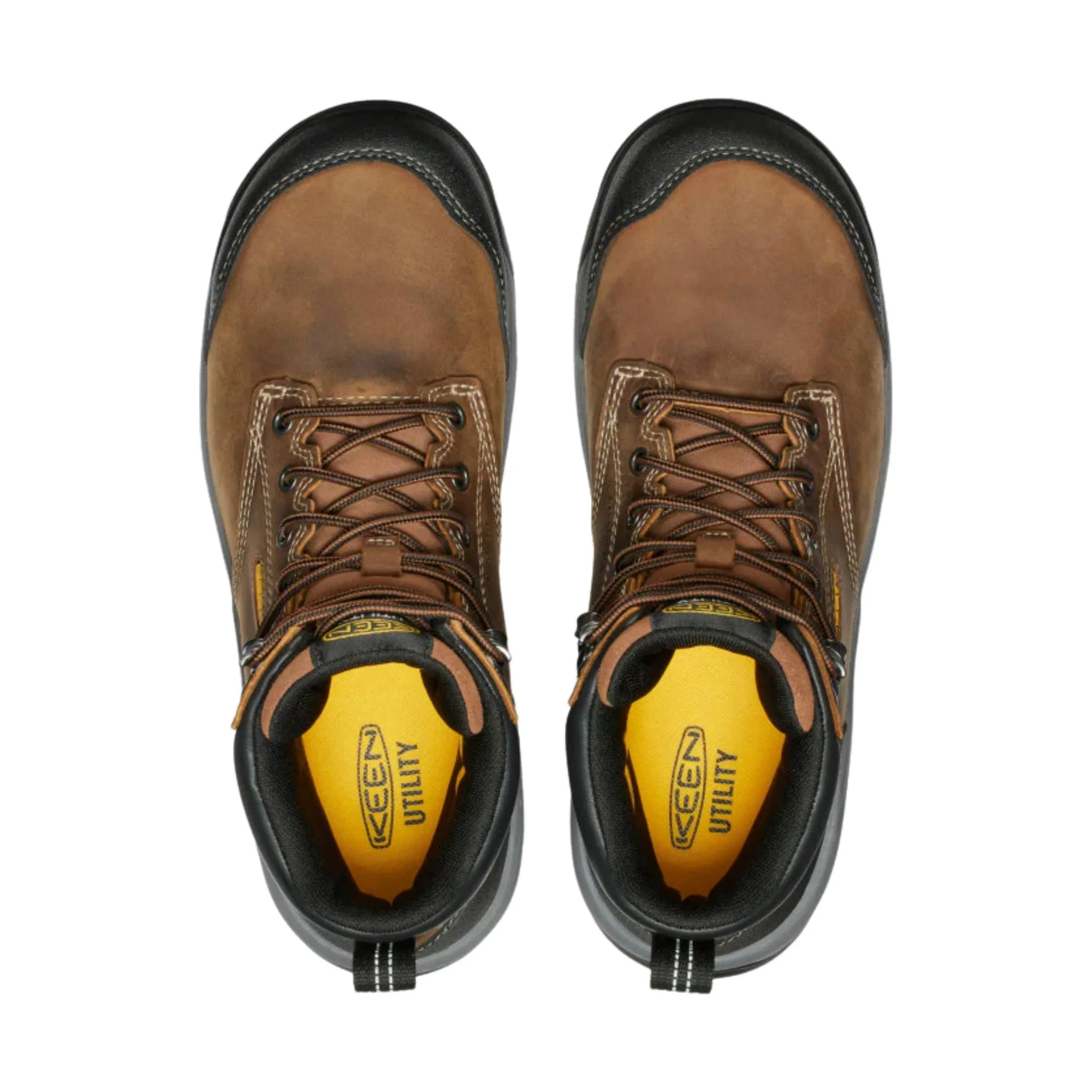 KEEN Utility Men's Evanston 6 Inch Waterproof Carbon Toe Work Boots - Bison/Black
