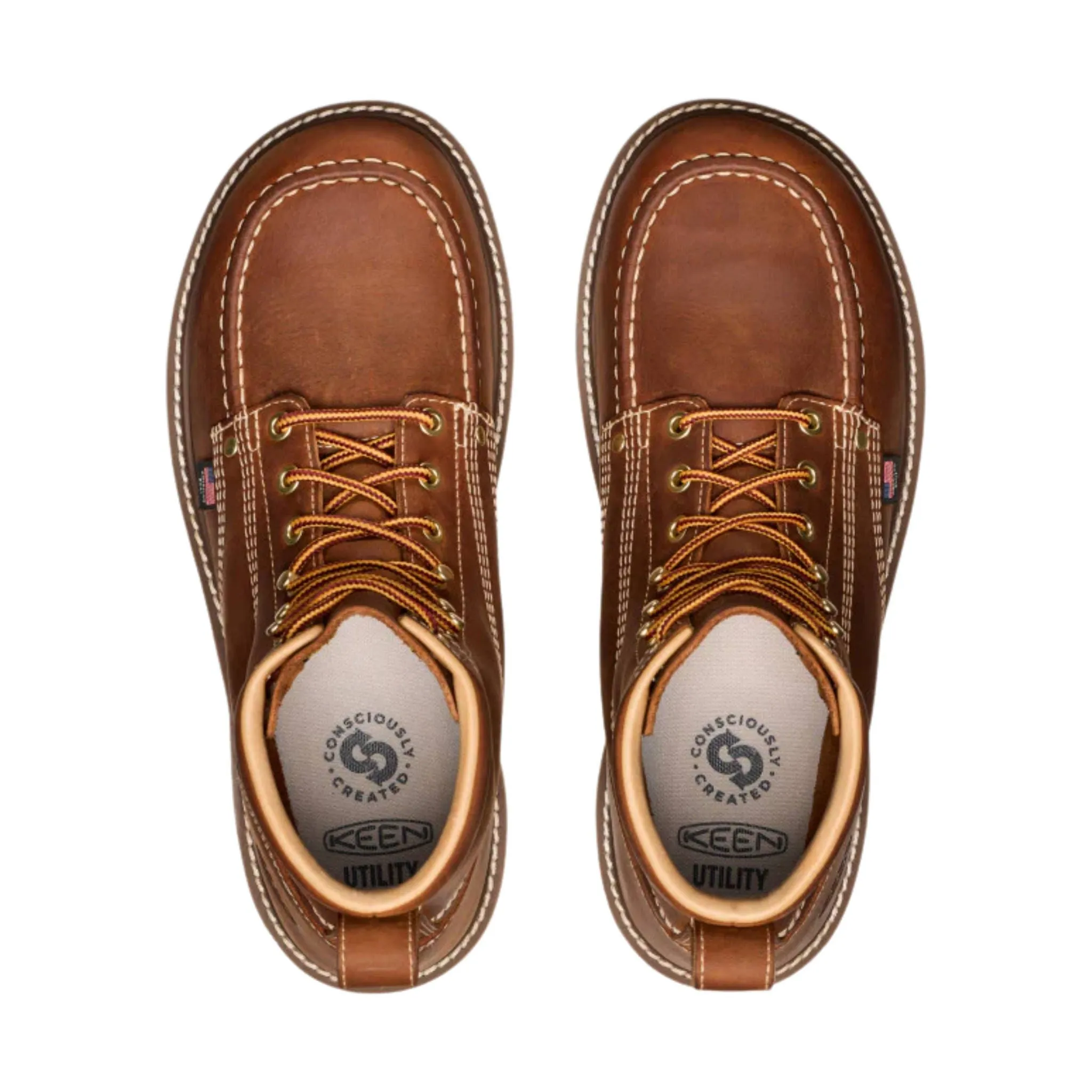 KEEN Utility Men's Liberty 6 Inch Soft Toe Work Boots - Leather Brown/Birch