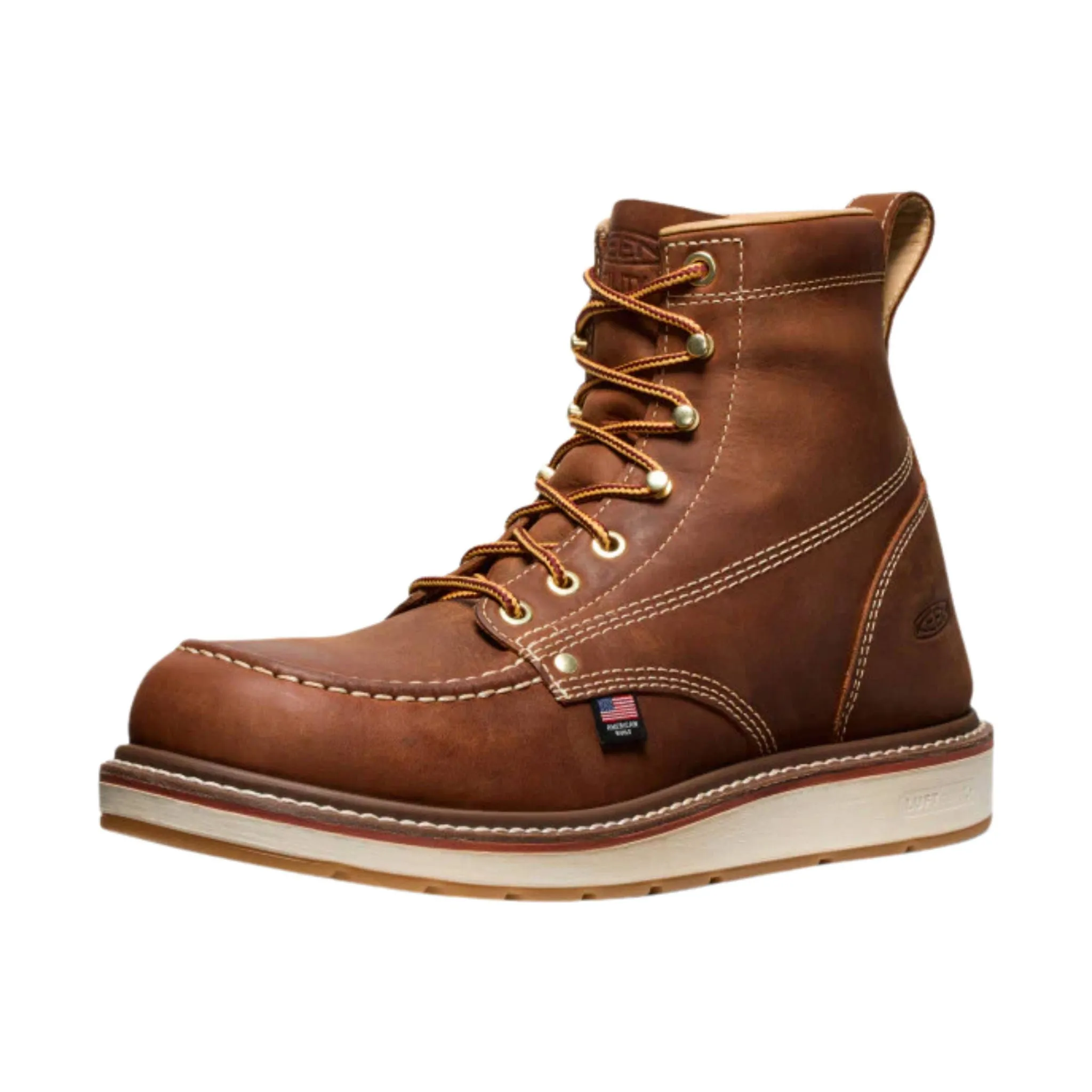 KEEN Utility Men's Liberty 6 Inch Soft Toe Work Boots - Leather Brown/Birch