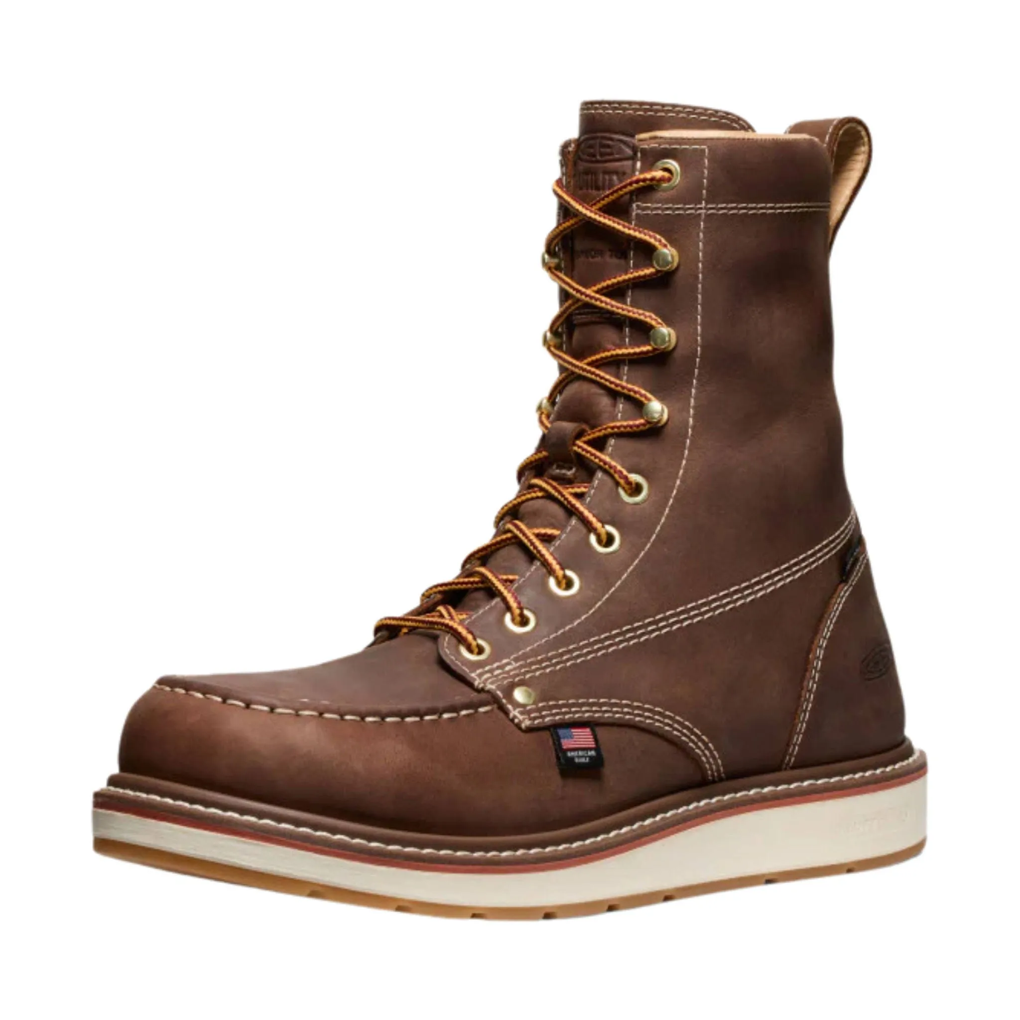 KEEN Utility Men's Liberty 8 Inch Waterproof Carbon Toe Work Boots - Chestnut/Gum