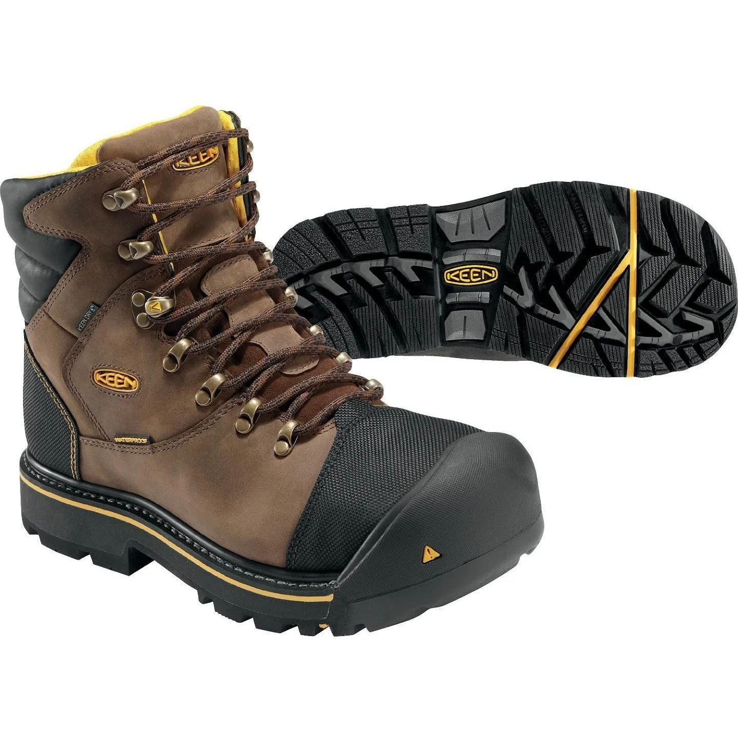 Keen Utility Men's Milwaukee Steel Toe Waterproof Work Boots - Brown - 1009174