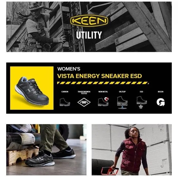 KEEN Utility Women's Vista Energy Composite Toe Industrial Work Safety Shoes 9M‎