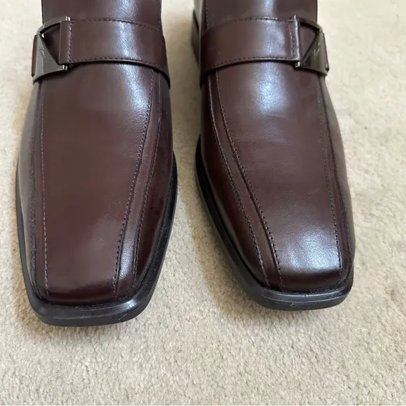 Kenneth Cole Brown Leather Dress Shoes Loafers size 8.5 NWOB