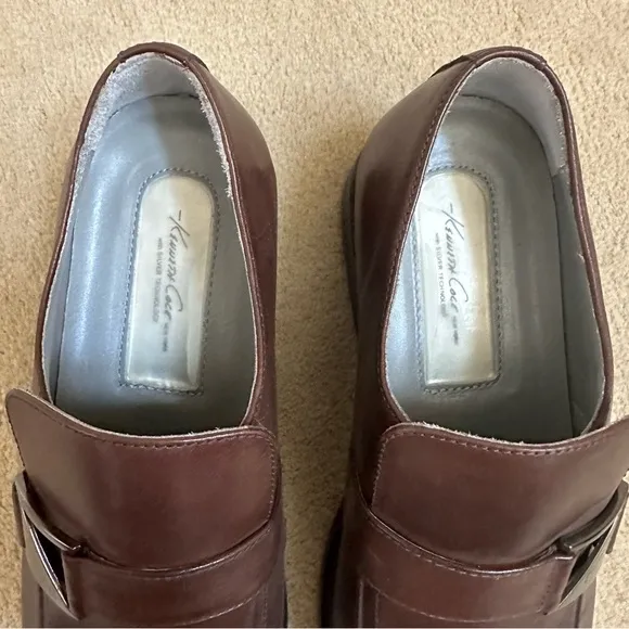 Kenneth Cole Brown Leather Dress Shoes Loafers size 8.5 NWOB