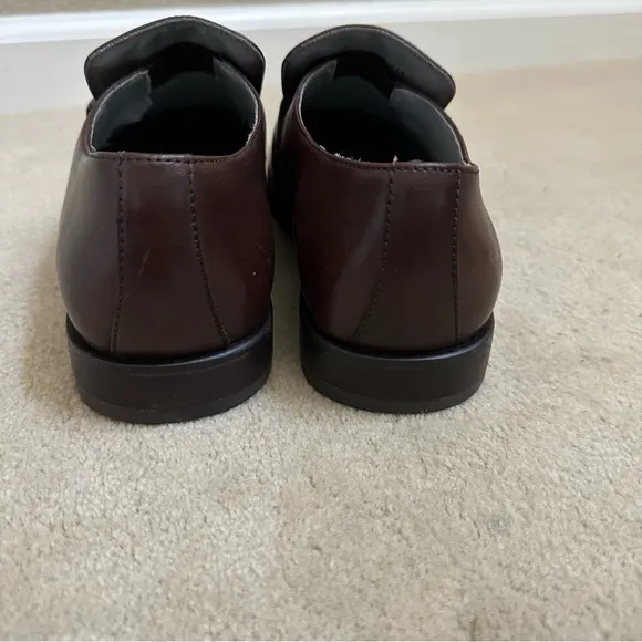 Kenneth Cole Brown Leather Dress Shoes Loafers size 8.5 NWOB