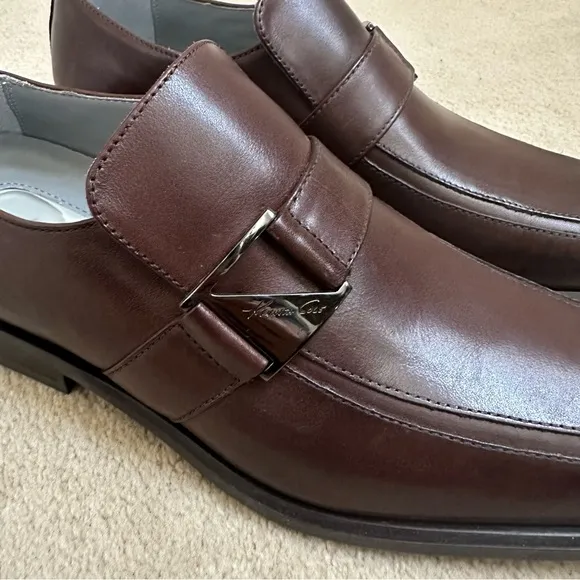 Kenneth Cole Brown Leather Dress Shoes Loafers size 8.5 NWOB