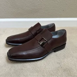 Kenneth Cole Brown Leather Dress Shoes Loafers size 8.5 NWOB
