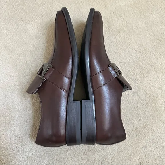Kenneth Cole Brown Leather Dress Shoes Loafers size 8.5 NWOB