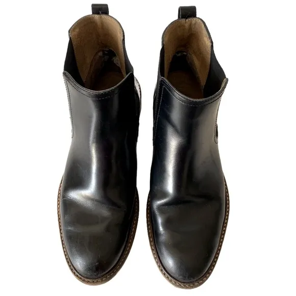Kickers Oxford Chic Slip-On Black Leather Chelsea Boots