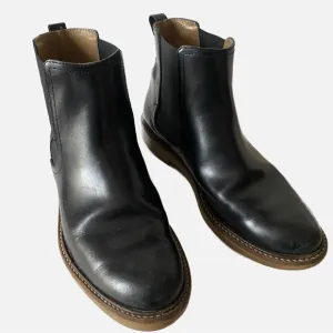 Kickers Oxford Chic Slip-On Black Leather Chelsea Boots
