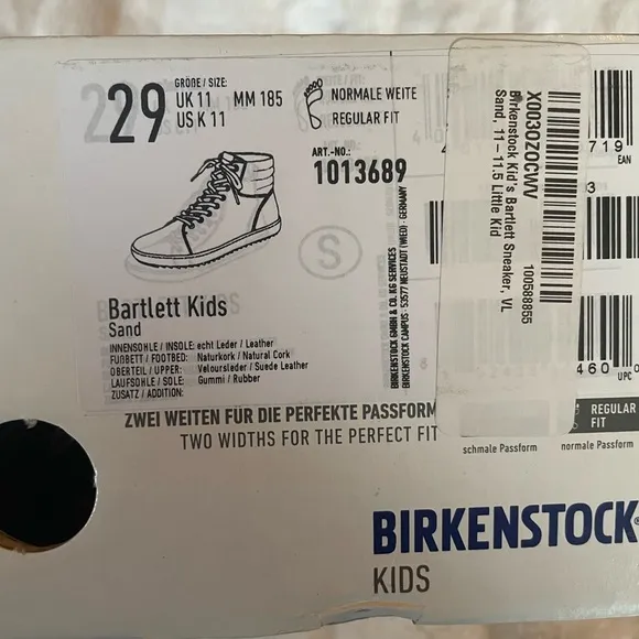 Kids Bartlett Birkenstock Boots size 11-11.5 New in Box Suede Sand