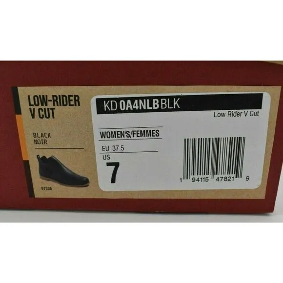 Kodiak Womens Size 7 Low Rider V-Cut Black Leather Boots Booties Shoes