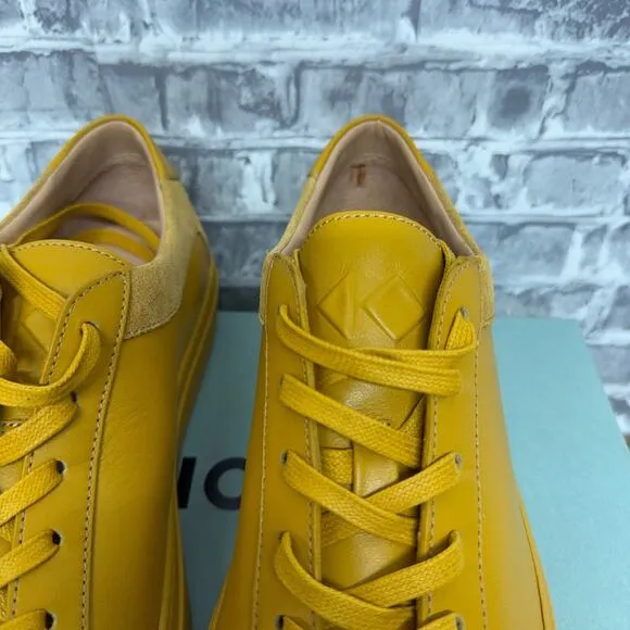 KOIO Capri Zafferano Yellow Leather Shoes Casual Mens Size US 8 / EU 41 New