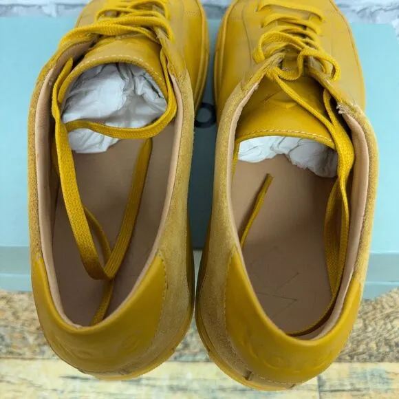 KOIO Capri Zafferano Yellow Leather Shoes Casual Mens Size US 8 / EU 41 New
