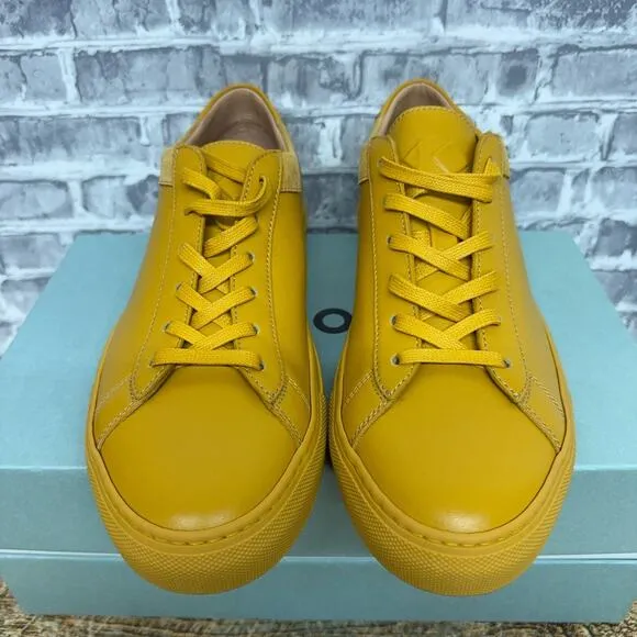 KOIO Capri Zafferano Yellow Leather Shoes Casual Mens Size US 8 / EU 41 New