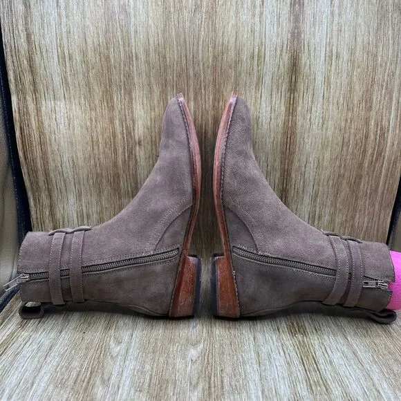 Kollar Clothing Boots Men's Size 10 M Grey Suede Ankle Boots Strap Shoes Casual‎