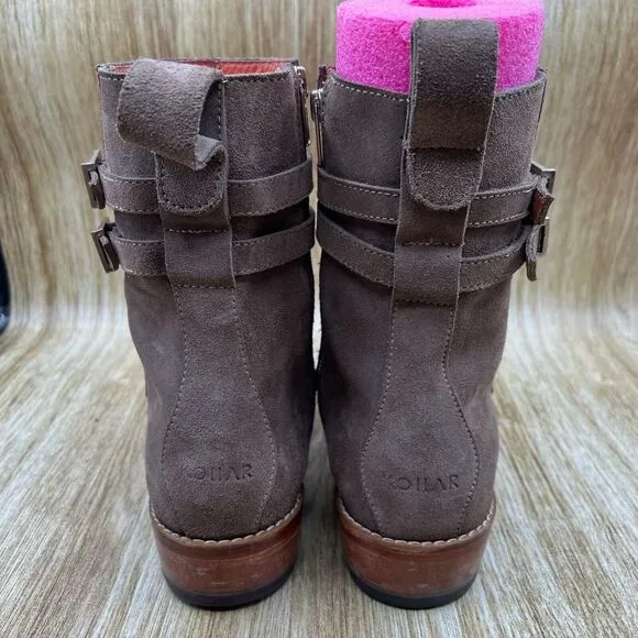 Kollar Clothing Boots Men's Size 10 M Grey Suede Ankle Boots Strap Shoes Casual‎