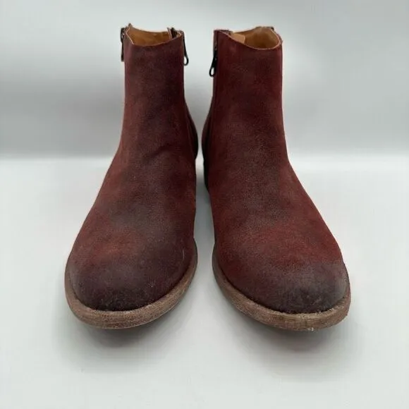 Kork Ease Women’s Size 8 Riley Bootie Dark Red Distressed Boots Leather Shoes