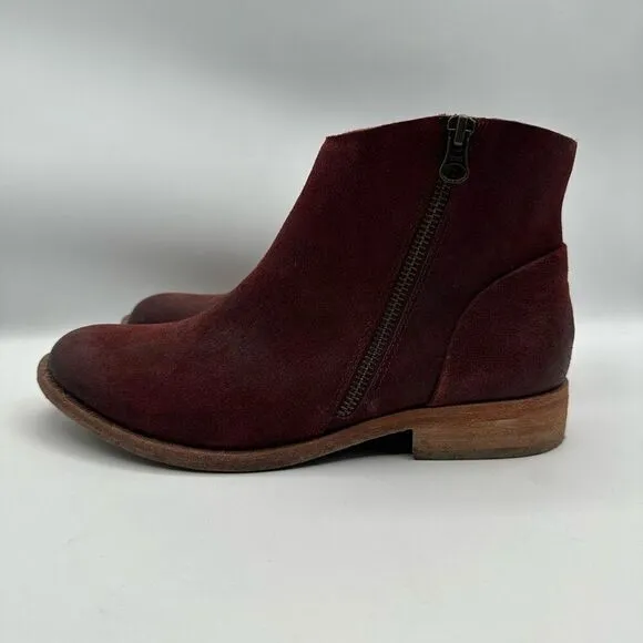 Kork Ease Women’s Size 8 Riley Bootie Dark Red Distressed Boots Leather Shoes