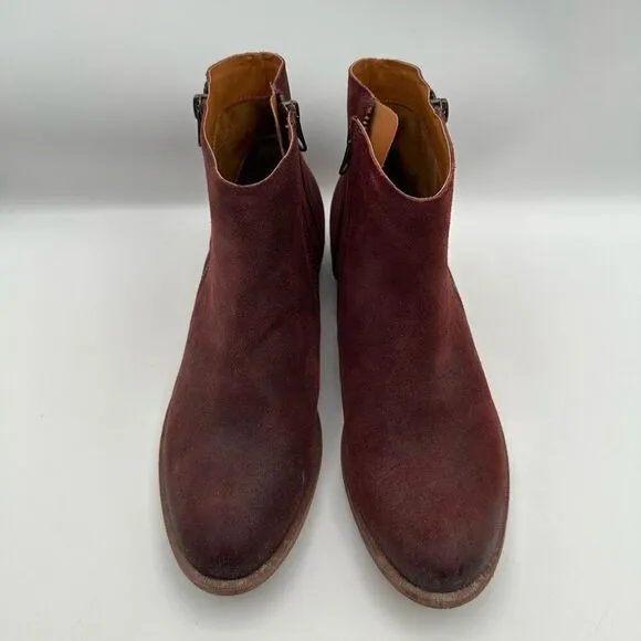 Kork Ease Women’s Size 8 Riley Bootie Dark Red Distressed Boots Leather Shoes