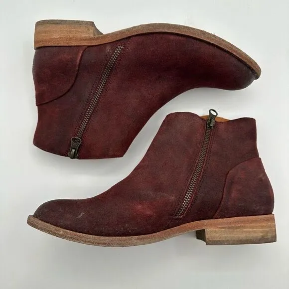 Kork Ease Women’s Size 8 Riley Bootie Dark Red Distressed Boots Leather Shoes