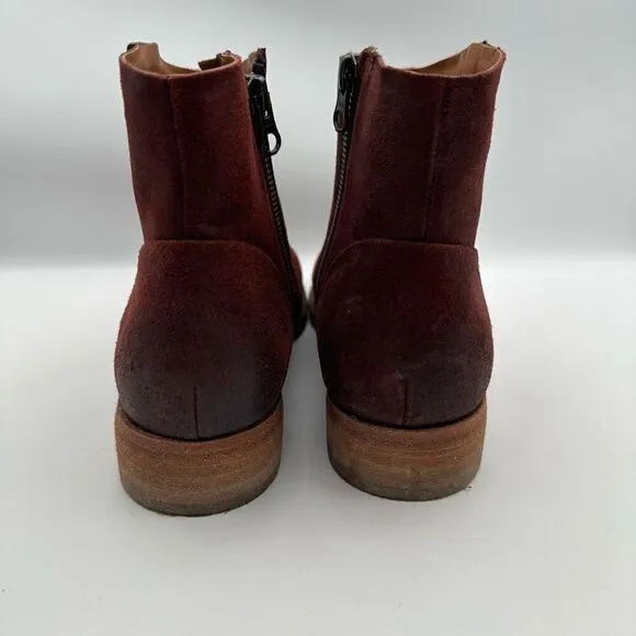 Kork Ease Women’s Size 8 Riley Bootie Dark Red Distressed Boots Leather Shoes