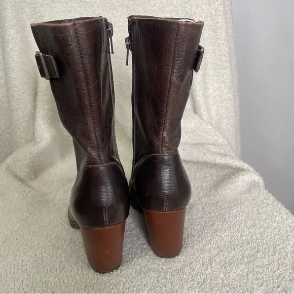 Korks Kork-Ease Turner Leather Heeled Mid Buckle Boots Size 6